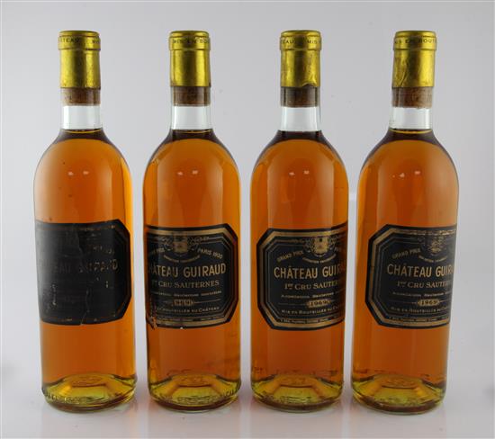 Four bottles of Chateau Guiraud, 1969, 1er Cru Sauternes,